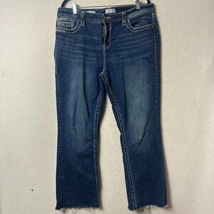 Vigoss jeans size 16 Slim Boot Cut Thick Stitching distressed Pockets 36 x 29